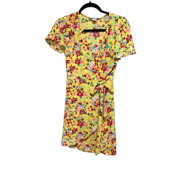 J.Crew Yellow Floral Printed Wrap Dress - Picture 6 of 10